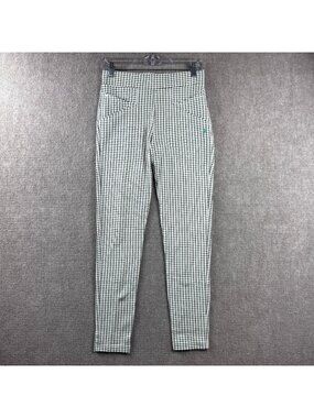Betabrand Journey Skinny Pants Womens S Long Grid Check Stretch Light Academia